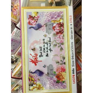 Tranh đính đá chữ Hiếu tuyệt đẹp kt 94*50cm(hình thật)