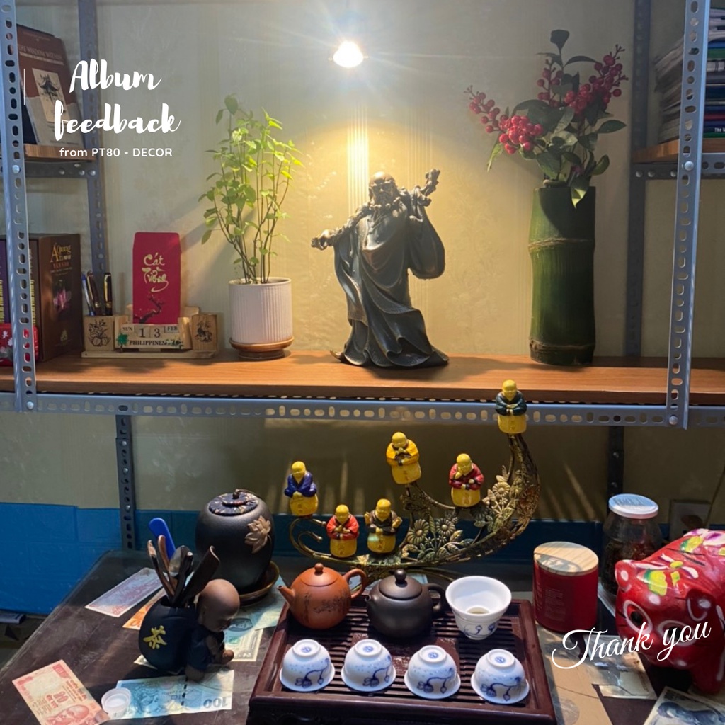 Tượng Bồ Đề Đạt Ma, Đạt Ma Sư Tổ PT80 Decor trang trí phòng khách, phủ đồng ánh xanh tinh xảo, sắc nét
