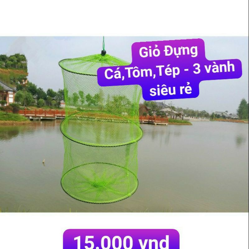 Giỏ Đựng Cá,Tôm,Tép - 3 vành siêu rẻ