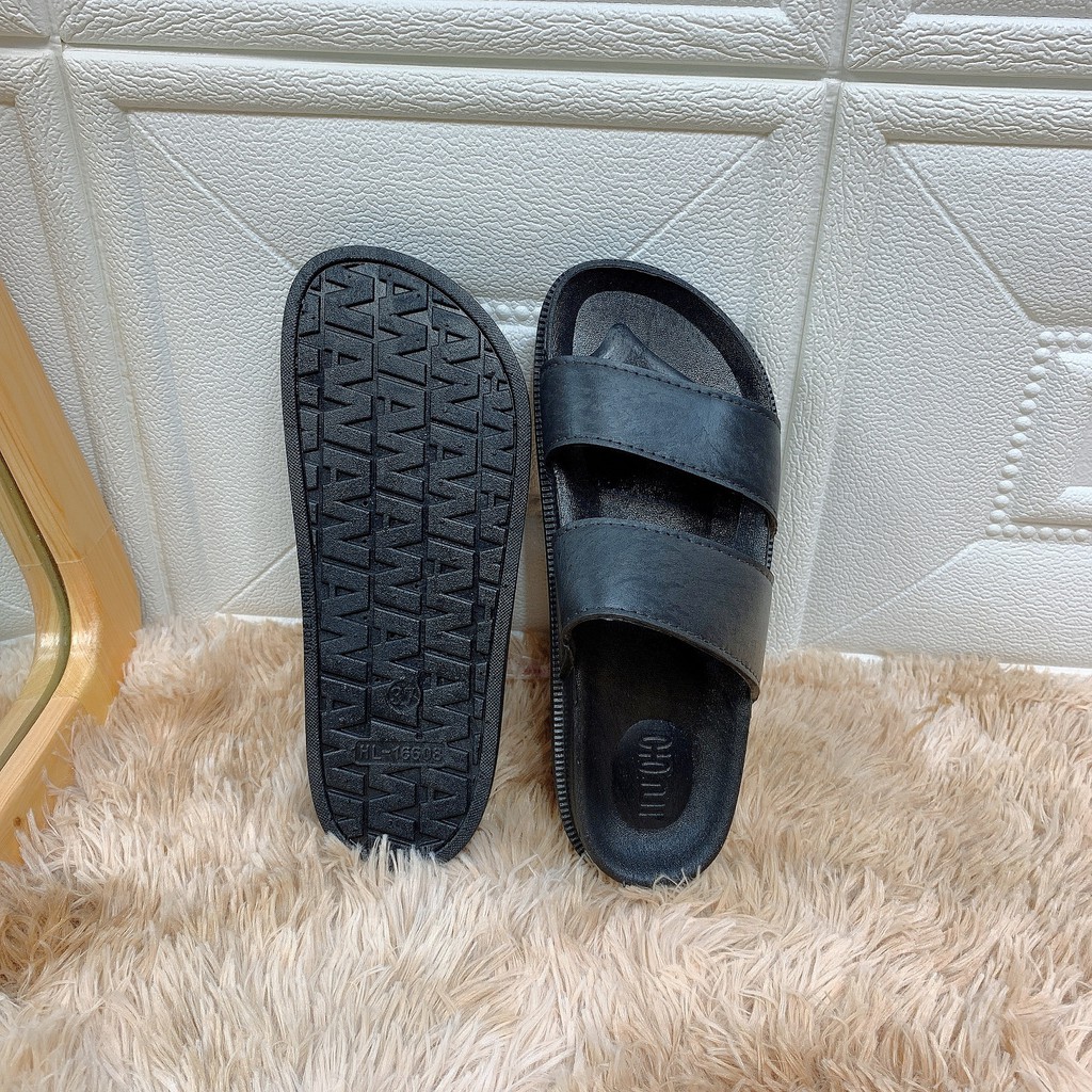 Dép 2 quai ngang nam nữ loại 1 êm chân thoáng mát đi trong nhà đi chơi - 2C02