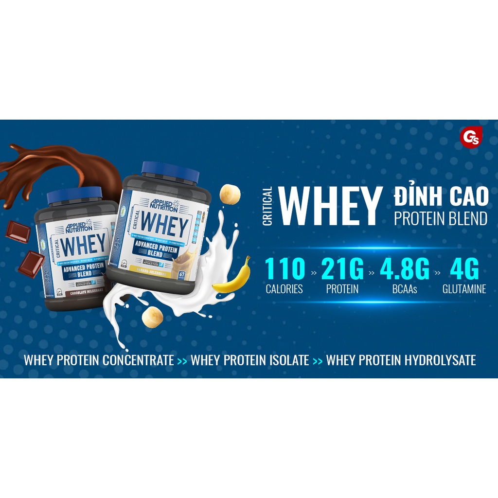 Sữa phục hôi và phát triển cơ bắp Applied 100% Micellar Casein Protein, 1.8 KG (60 Servings) nhập khẩu Anh - Gymstore