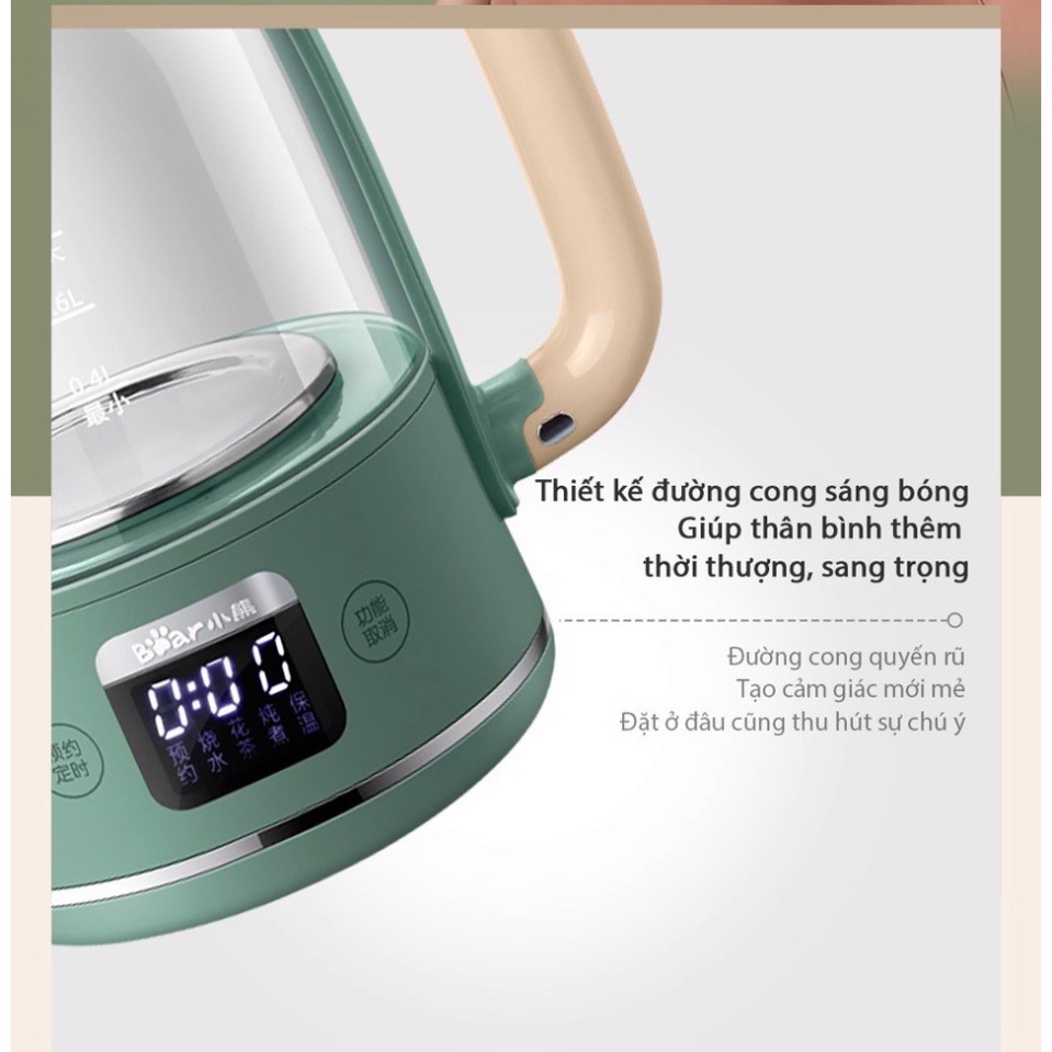 Bình pha trà đa chức năng 800ml Bear YSH-C08T1 - Hàng Chính Hãng