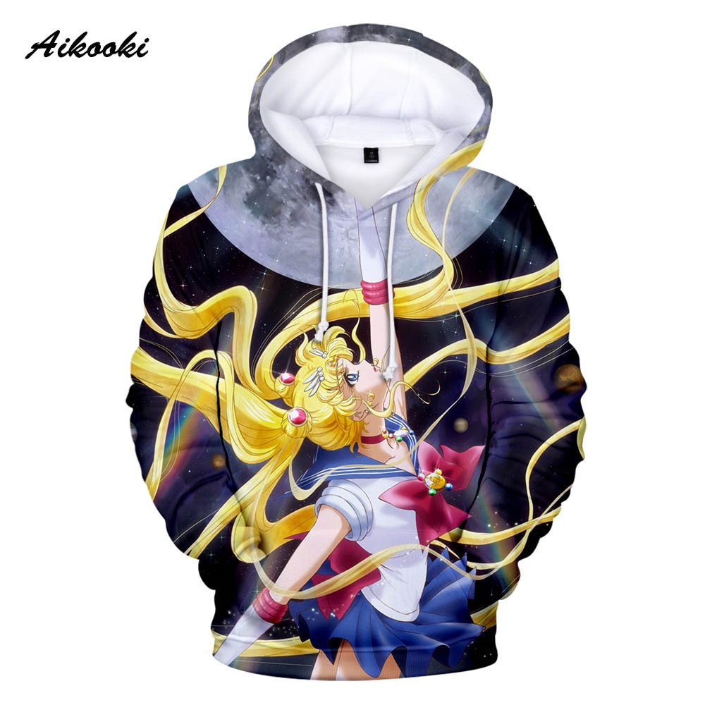 SAILOR MOON SAILOR MOON Áo Khoác Hoodie In Hình Thủy Thủ Mặt Trăng 3d Thời Trang Mùa Đông