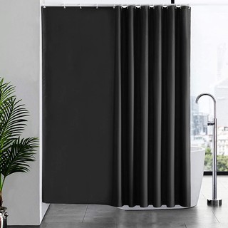 2024 Đen dày không thấm nước Polyester tắm Curtain | Rèm tắm đen | Đen trắng xám xanh | Rèm tắm màu rắn | Vải polyester dày | Rèm tắm không thấm nước cho phòng tắm