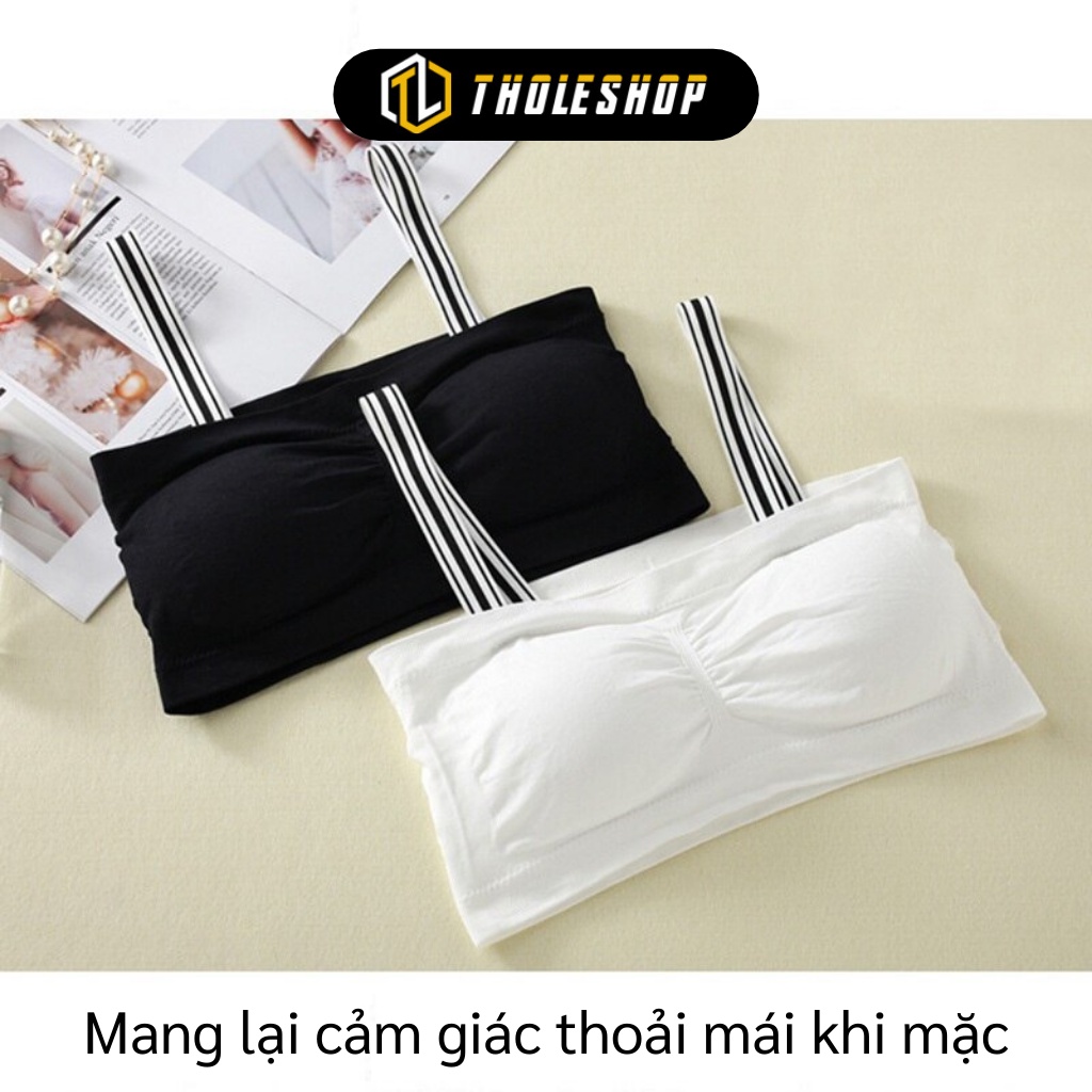 Áo Bra Nữ - Áo Lót Thời Trang Nữ Dây Sọc Cotton Co Giãn 4 Chiều, Có Mút Ngực 7112