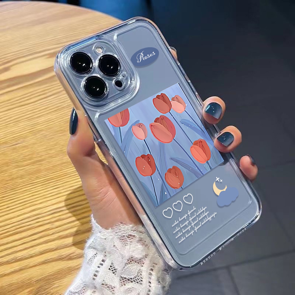 Ốp Điện Thoại Trong Suốt In Hình Hoa Cho iphone 11 13 7 8 Plus 12 13Pro Max X XS Max 7 8 SE 2020