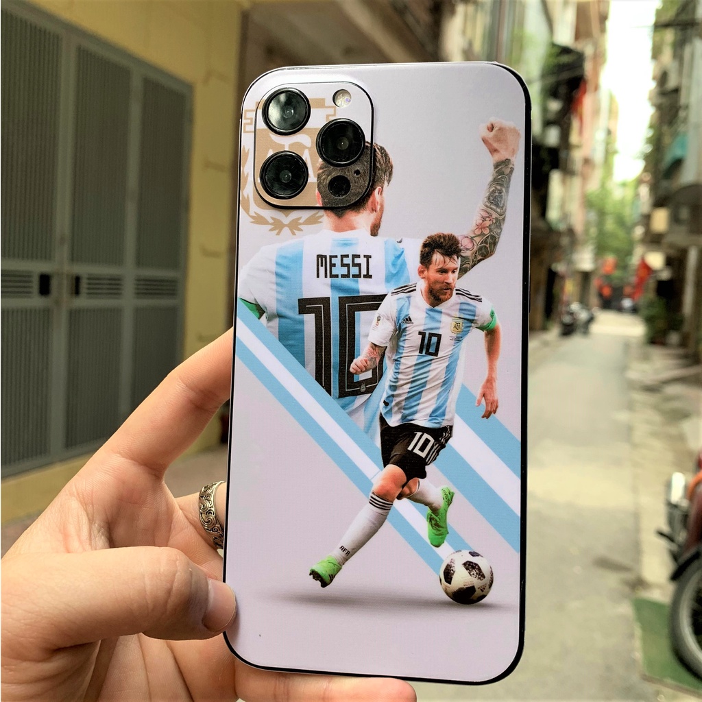 Dán điện thoại hình Messi, miếng Skin cho iphone 6/6s/7/7plus/x/xs/xsmax/11/12 và các dòng Android.