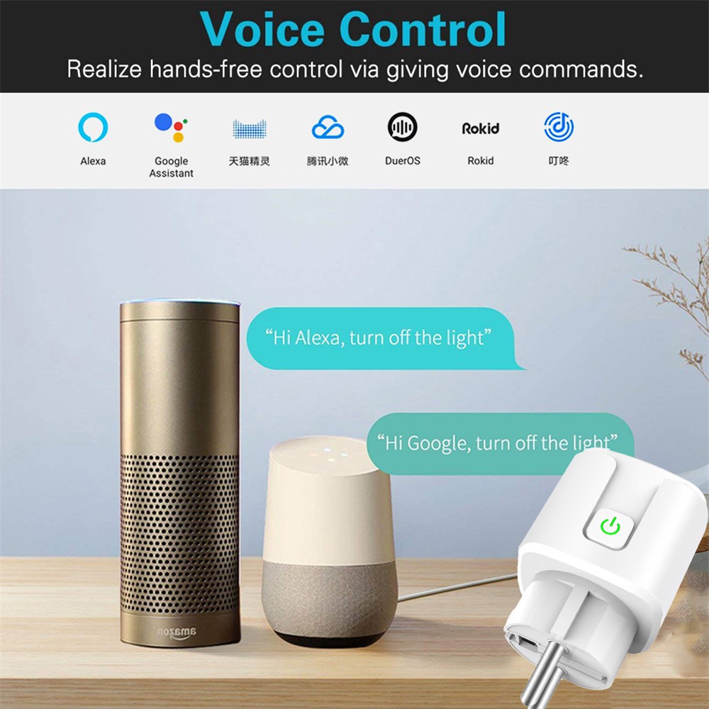 Ổ Cắm WIFI SMATRUL Thông Minh Hỗ Trợ Ứng Dụng Tuya/Google Alexa16A Điều Khiển Từ Xa