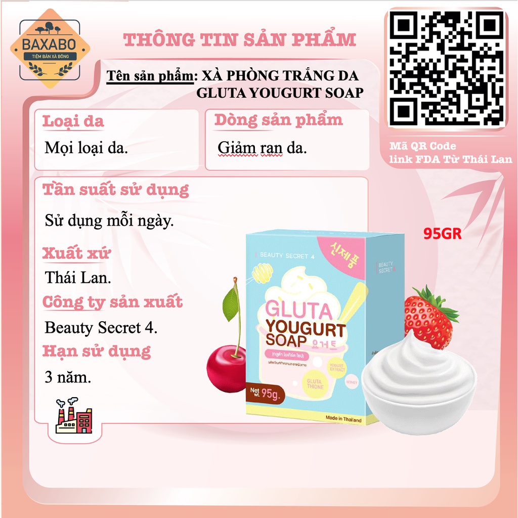XÀ PHÒNG SỮA CHUA TRẮNG DA BEAUTY SECRET 4 - XÀ PHÒNG TRẮNG DA NỘI ĐỊA THÁI LAN 70GR - HÀNG CHÍNH HÃNG