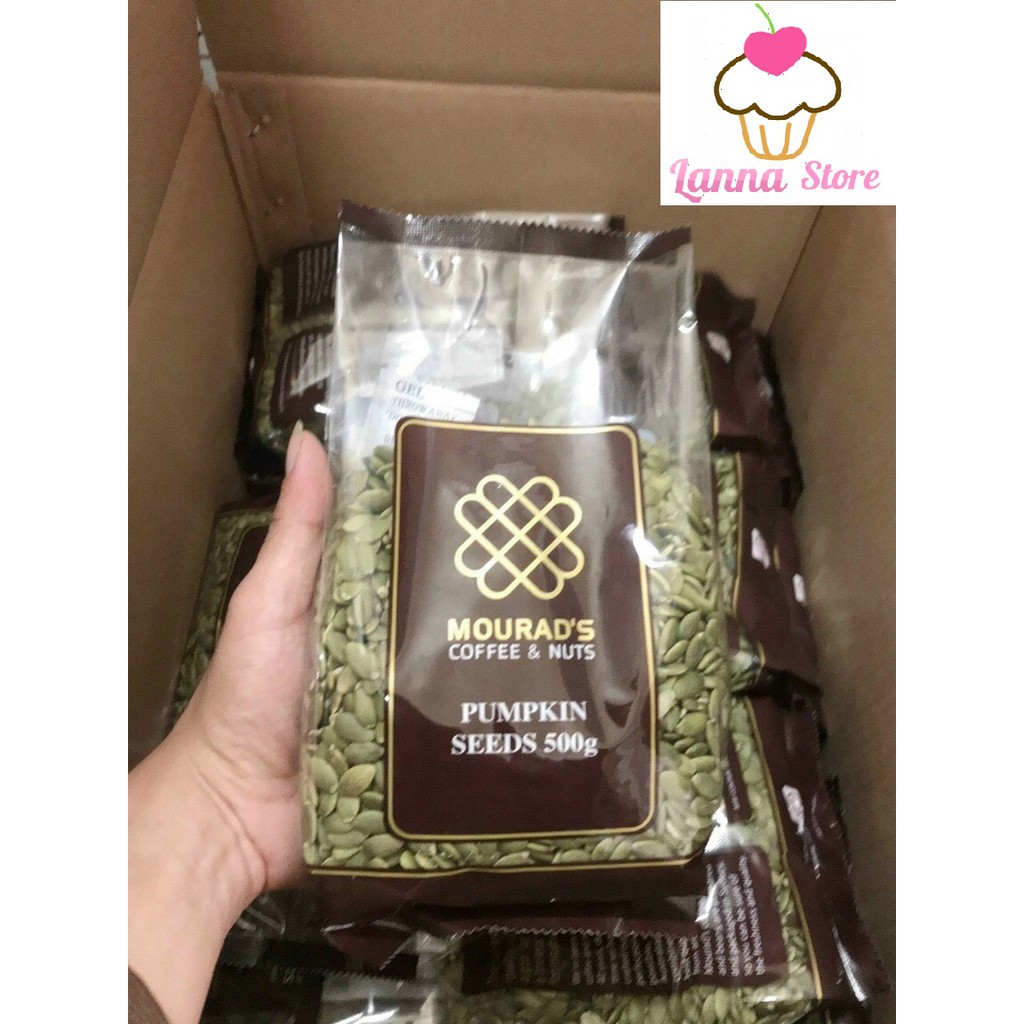 Hạt bí xanh Mourad's chắc mẩy sấy giòn nguyên vị 500g, Hạt bí tách vỏ Nhập khẩu Úc