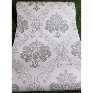 GIẤY DÁN TƯỜNG HOA VĂN CHÂU ÂU XÁM