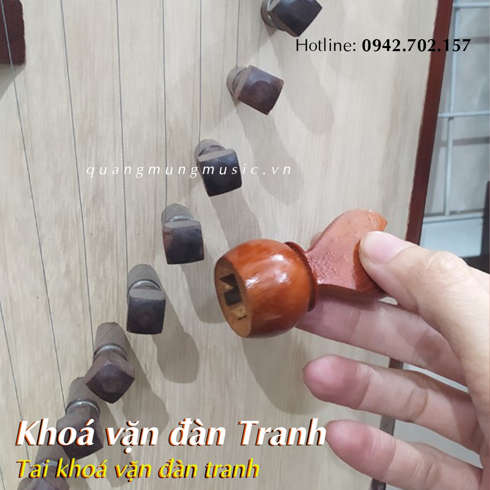 Khoá đàn Tranh - Khoá lên dây bằng gỗ - Êm Tay - Bảo Vệ chốt Đàn