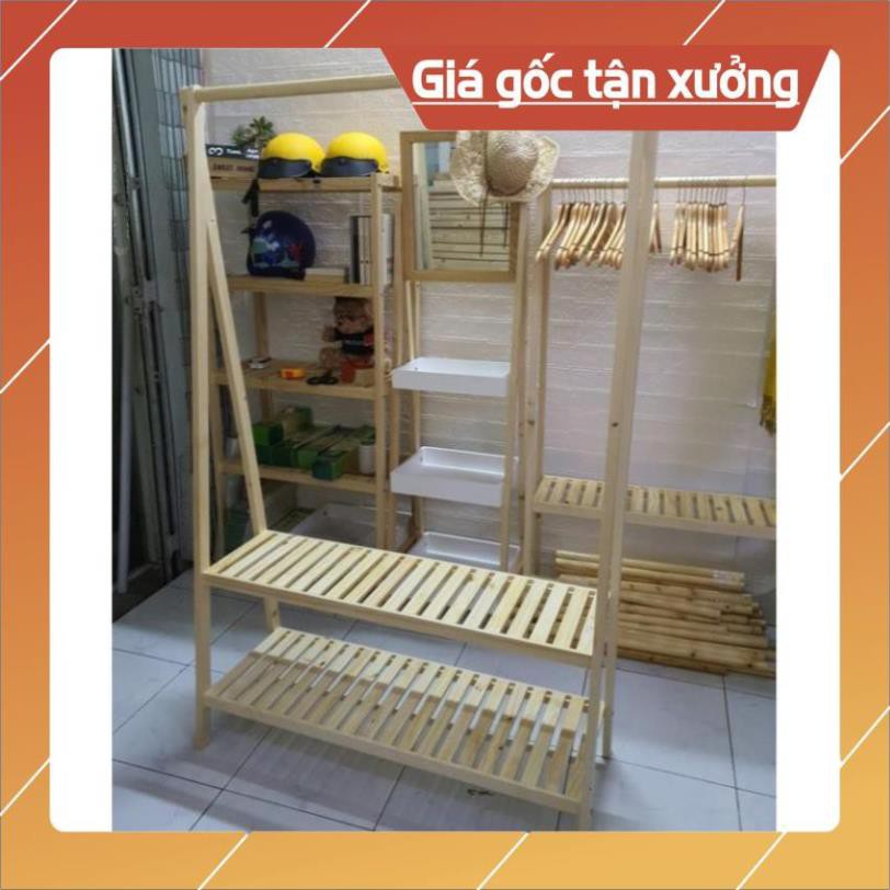 (Giá Xưởng) Bảo Hành 1 Năm.Giá Treo Quần Áo 2 Tầng Gỗ Đa Năng(Giá Rẻ Vô Địch)