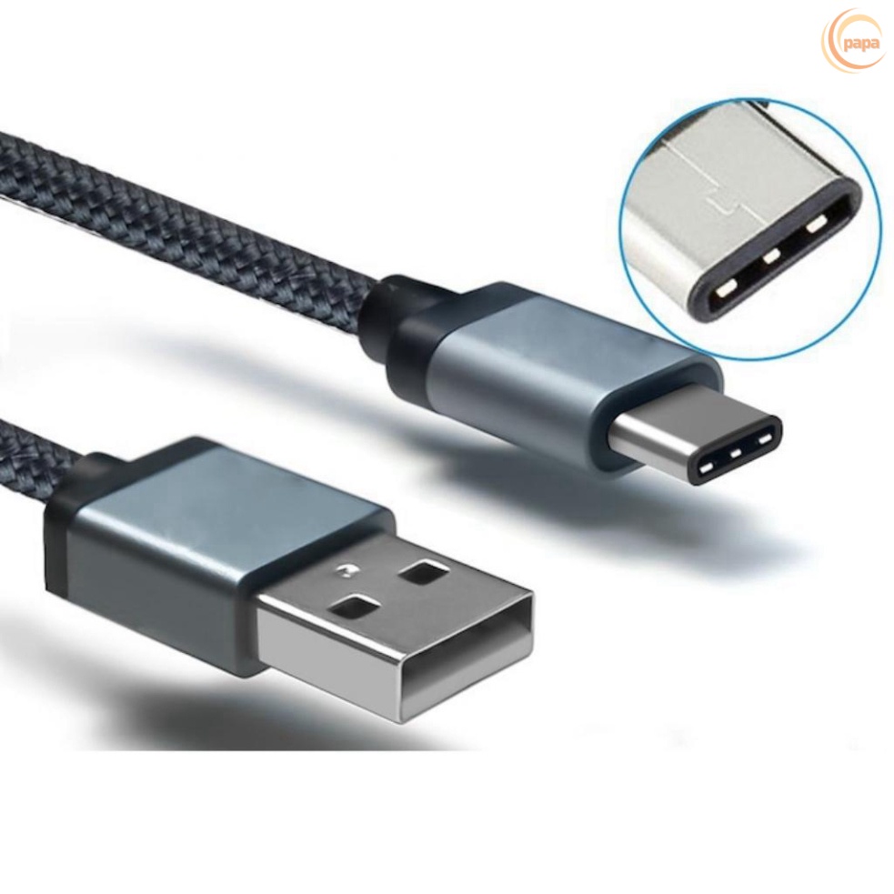 Cáp sạc type c sạc nhanh 3A thiết kế bện dù dài 1 mét và 3 mét cho điện thoại