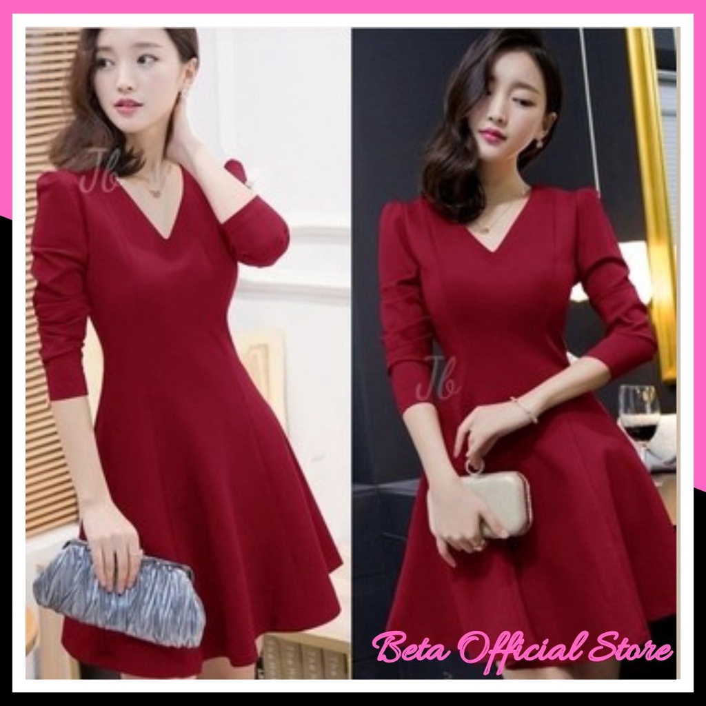 Đầm Dự Tiệc Mini Màu Trơn Phong Cách Hàn Quốc Sang Trọng Thời Trang Cho Nữ Tuổi Teen / Giáng Sinh 2022 Moscrepe LD 90