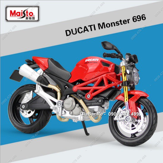 Xe Mô Hình Moto Ducati Monster 696 Tỉ Lệ 1:12 - Maisto - Đỏ - 8636.1