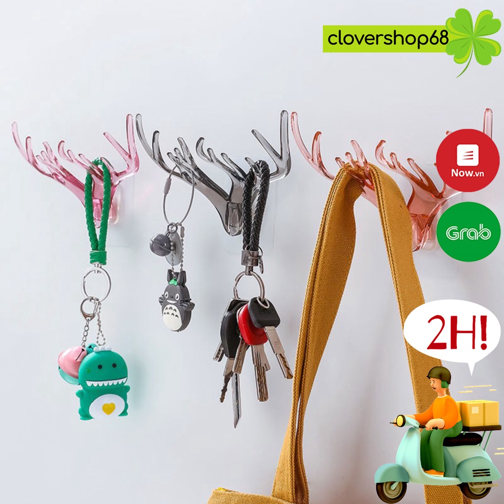 Móc Dính Tường Sừng Hươu Treo Chìa Khóa/ Đồ Trang Sức/ Đồng Hồ... -  Giá Treo Trang Trí Nhà Cửa Clovershop68