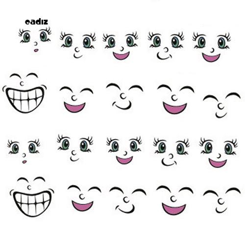 [Hàng mới về] Tấm miếng dán 3D hình mặt cười dùng trang trí móng tay tiện dụng