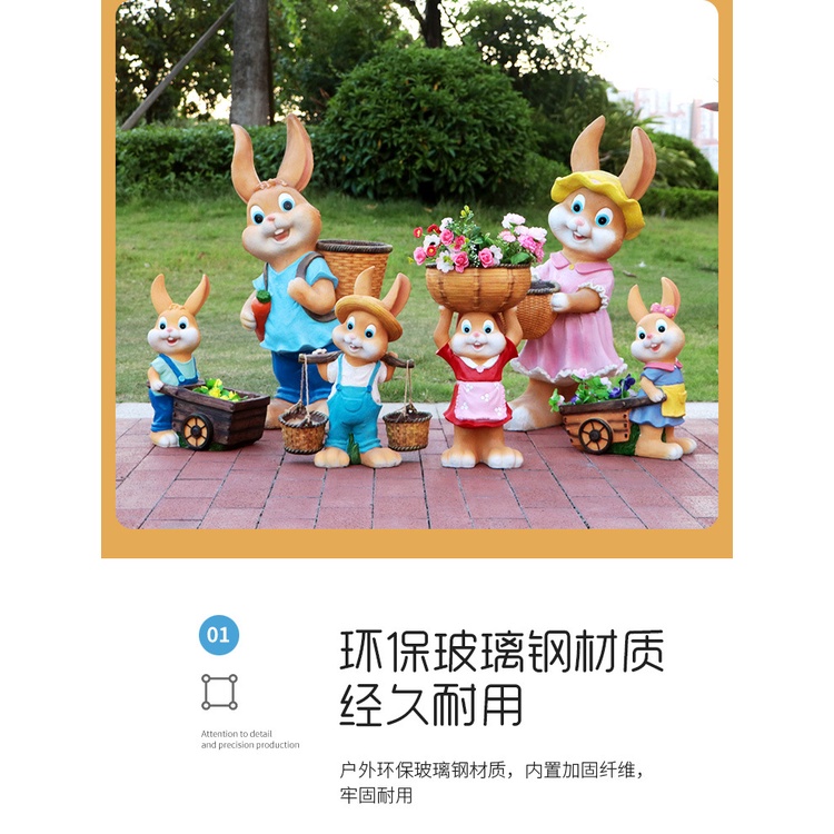 Chậu Hoa Bằng Thép Thủy Tinh Hình Thỏ Hoạt Hình Sáng Tạo Trang Trí Sân Vườn