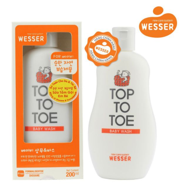 Sữa tắm gội Wesser Nano Silver Top to Toe 200ml Hàn Quốc