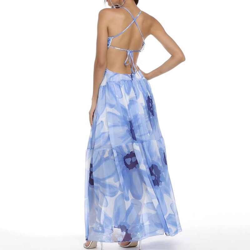 Đầm hở lưng Mushroom Lee - Blue Daisy