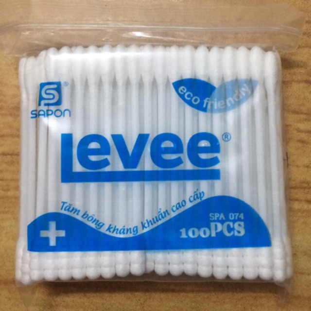 Tăm bông Levee - Ruly gói 100 que kháng khuẩn cao cấp