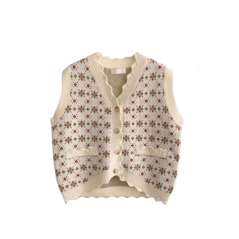 Áo khoác cardigan dệt kim không tay cổ v cổ điển cho nữ