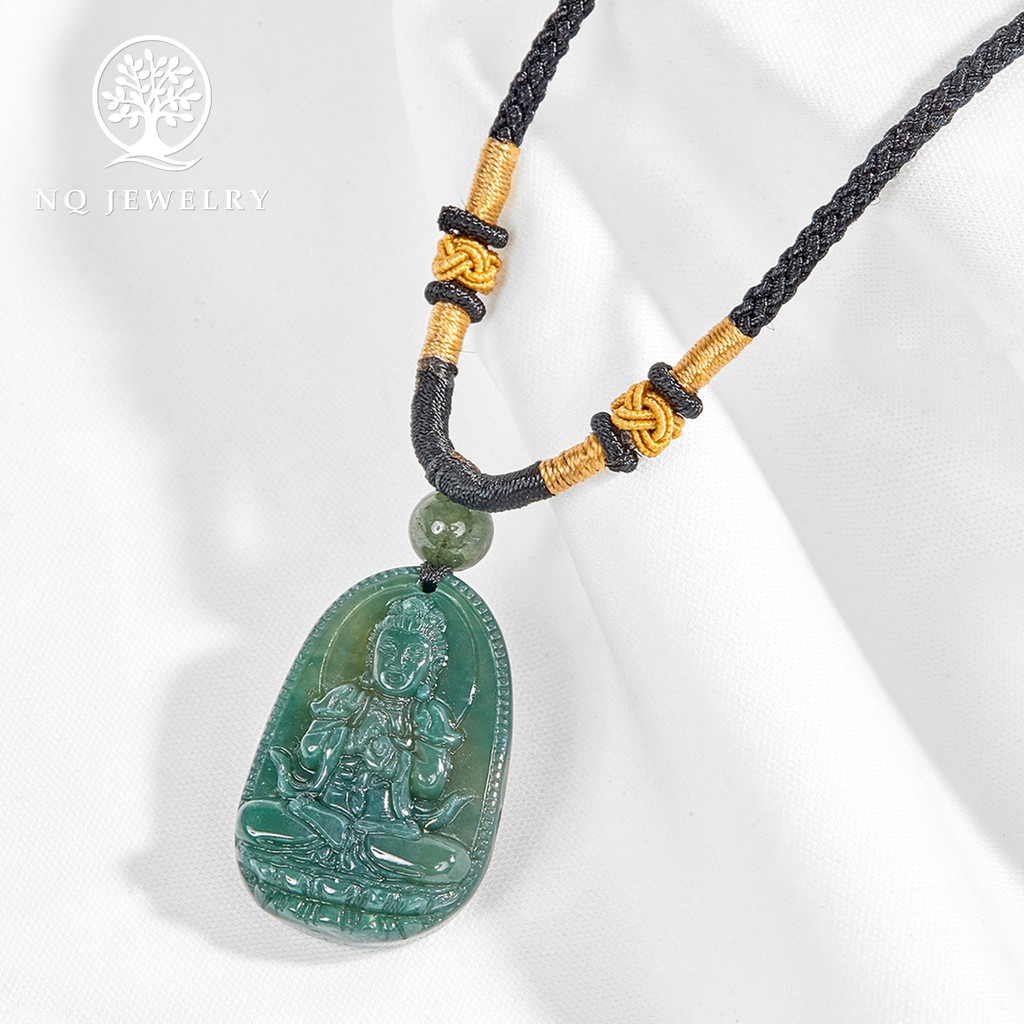 Mặt dây chuyền phật bản mệnh xanh lá đậm - NQ Jewelry