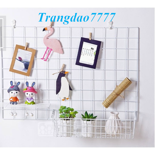 (Đen/Trắng-Chọn Size) 1 Khung Hình Lưới Sắt Nghệ Thuật Kẹp Hình Nghệ Thuật Trang Trí Decor Frame Picture
