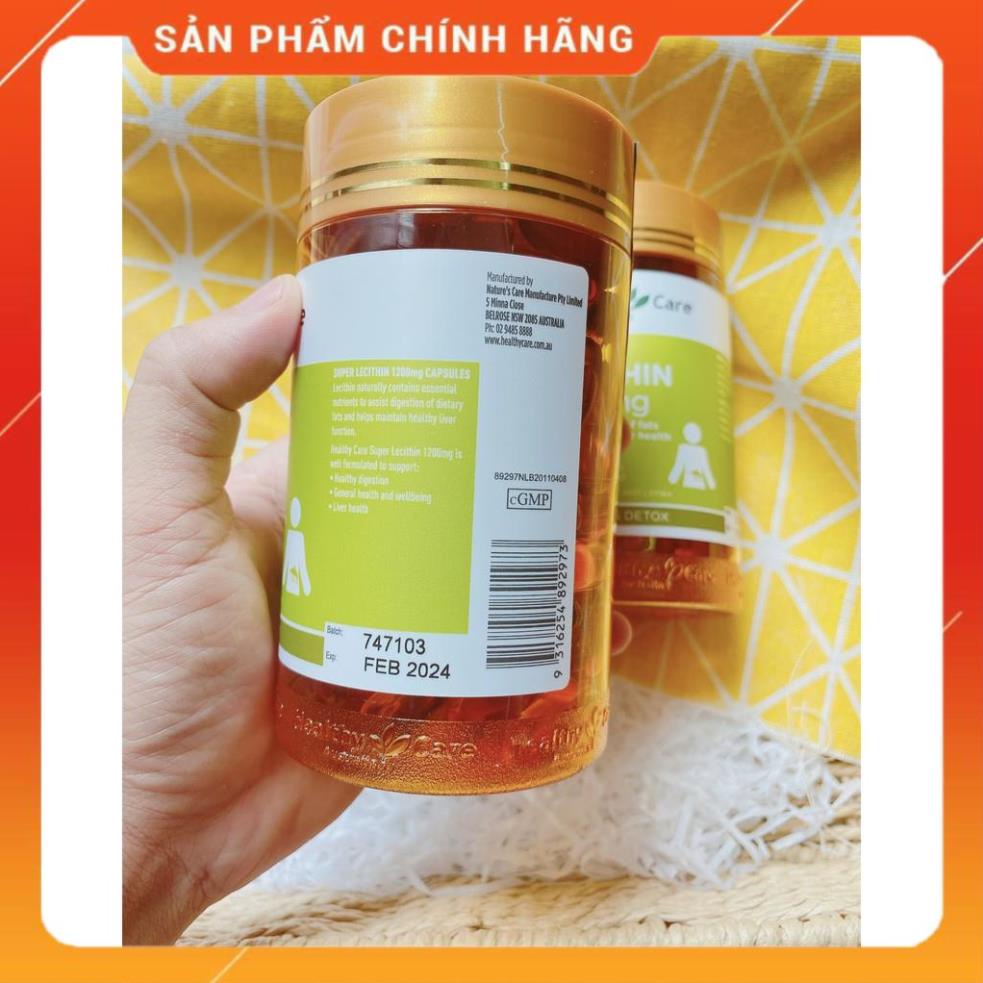 Mầm đậu nành Úc Healthy Care Super lecithin 1200mg 100 viên chính hãng Úc mẫu mới 2021