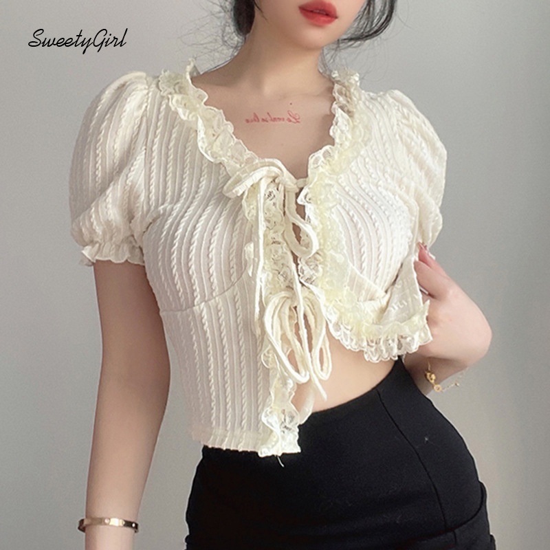 Áo Thun Ngắn Tay Màu Trơn Ôm Dáng Thiết Kế Dây Cột Gợi Cảm Hàng Mới Cho Bạn Gái 2022