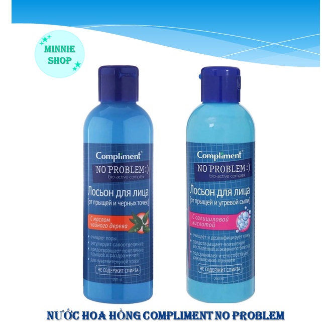 Nước hoa hồng toner giảm mụn dầu nhờn Compliment No Problem - Nga