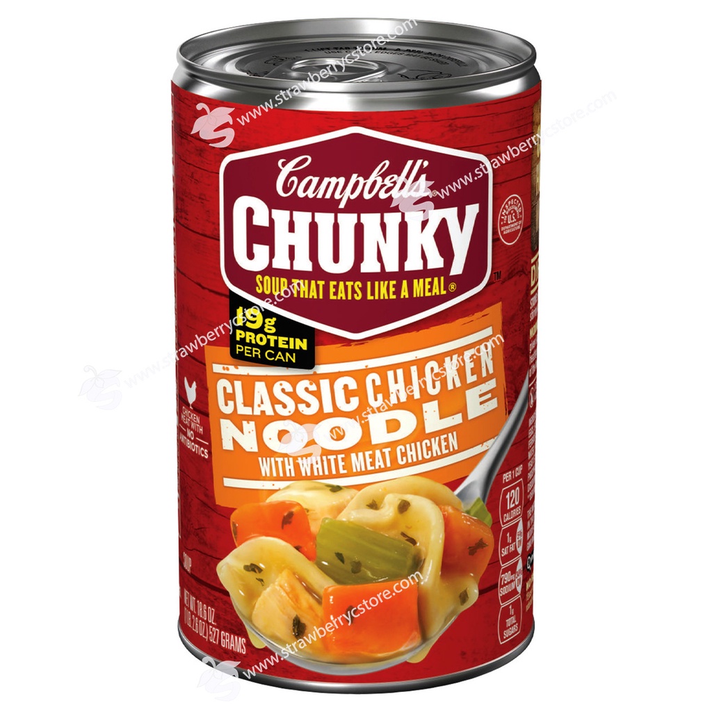 Súp Mì Gà Truyền Thống Đóng Hộp Campbell's Chunky Classic Chicken Noodle Soup, Hộp 527g  1 Lb. 2.6 Oz.