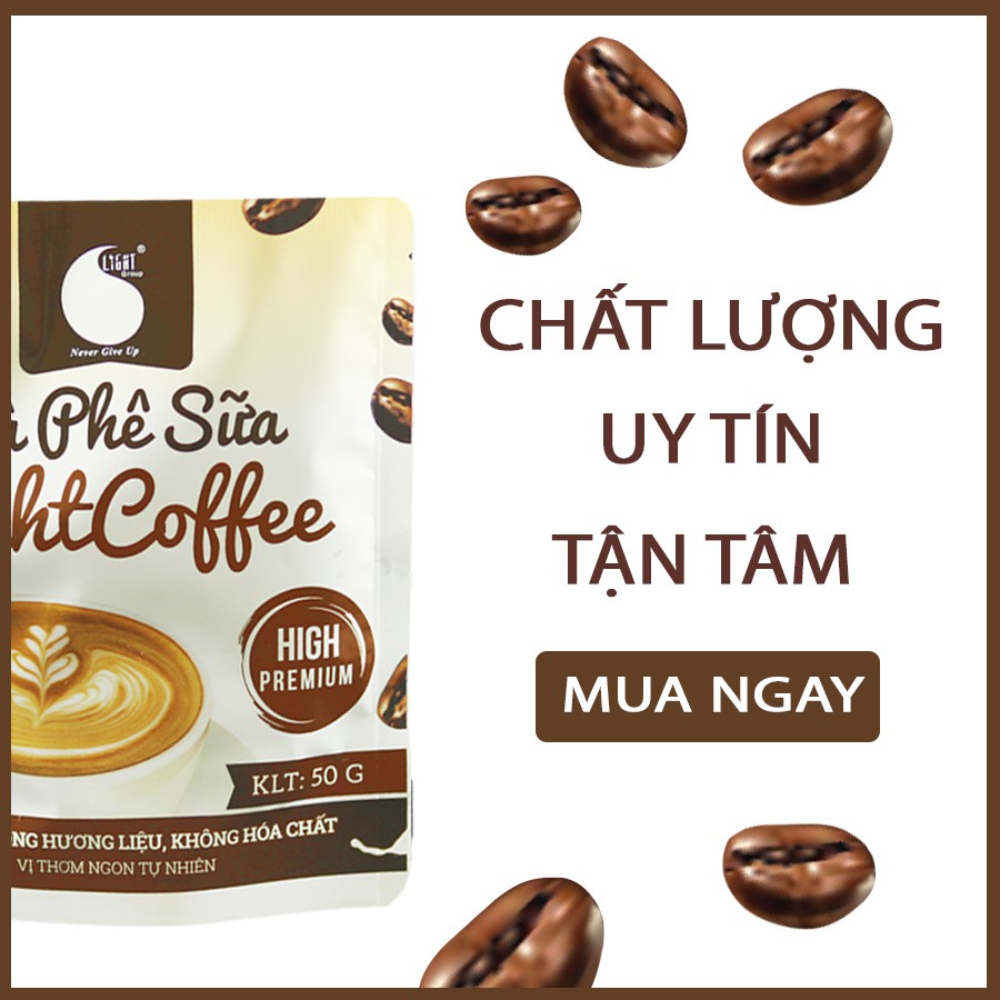 [Mã BMBAU50 giảm 7% đơn 99K] Combo 5 gói Cà phê sữa Light Coffee vị cà phê thật, không hương liệu - Gói 50g