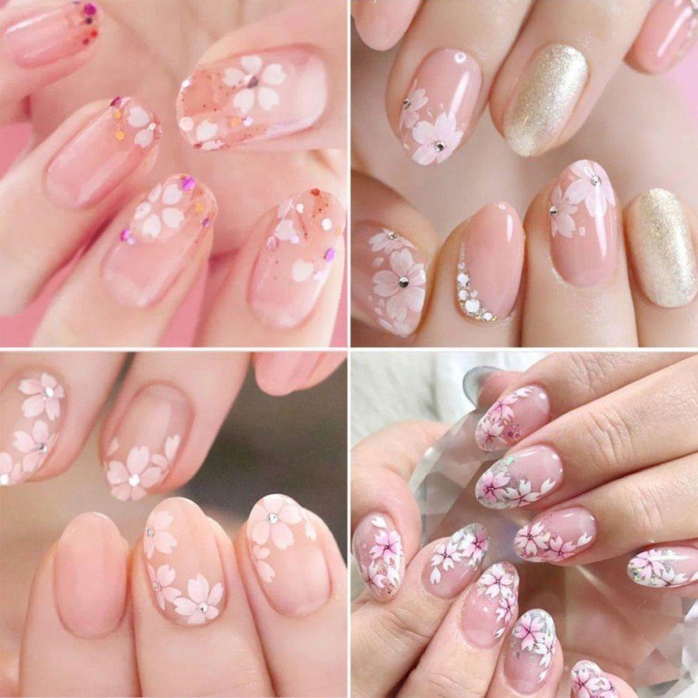 Miếng Dán Trang Trí Móng Tay Hình Hoa Sơn Trà Bằng Kính Đẹp Mắt DIY