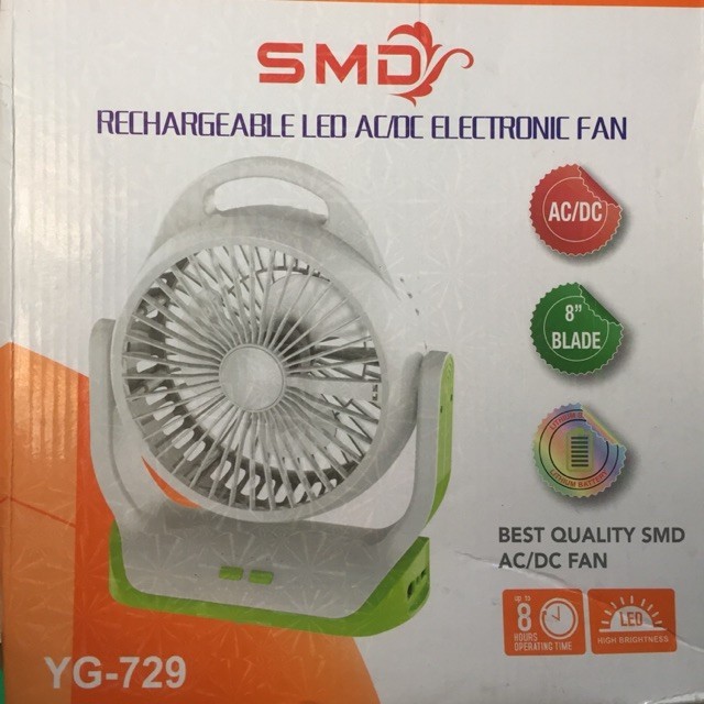 QUẠT SẠC SIÊU MÁT AC/DC JOYKALY 729 - ĐÈN LED - 3 chế độ gió