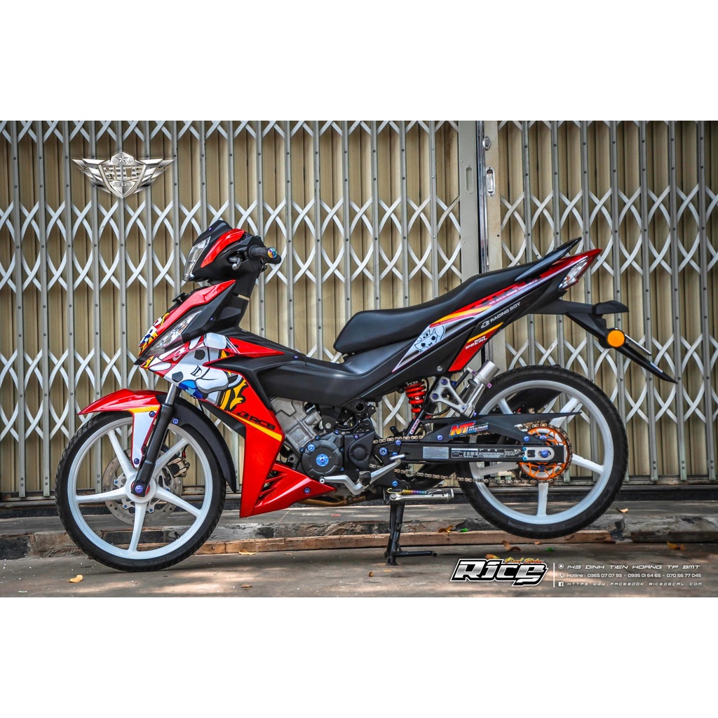 Tem Rời Dán Xe Winner V1 Mẫu RCB Racing Boy Đỏ Trắng Đen Cực Độc, Hàng 3 Lớp Chất Lượng Cao .Team Decal