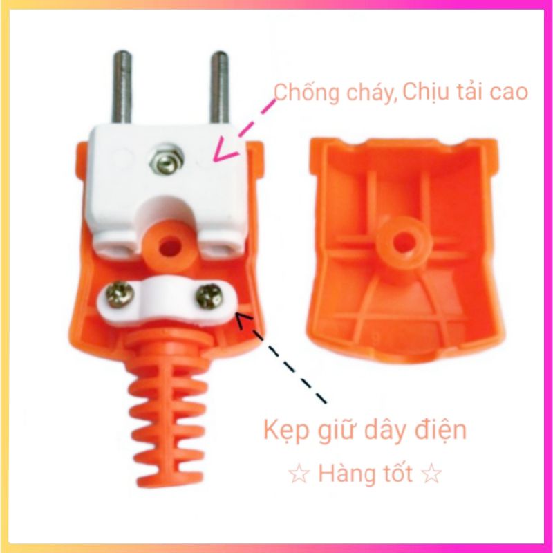 Phích cắm điện chịu tải 3000W  chống vở và chịu nhiệt cao, hàng Việt Nam chất lượng cao