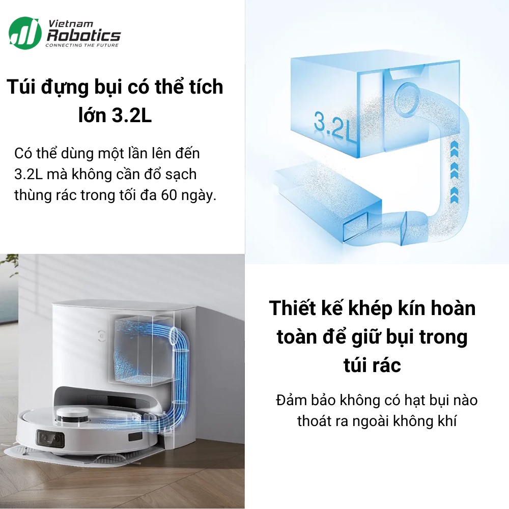 Robot hút bụi lau nhà Ecovacs Deebot T10 Plus - Phiên bản Quốc Tế - Bảo hành 24 tháng - Trợ lý ảo Yiko - Tự động xả rác