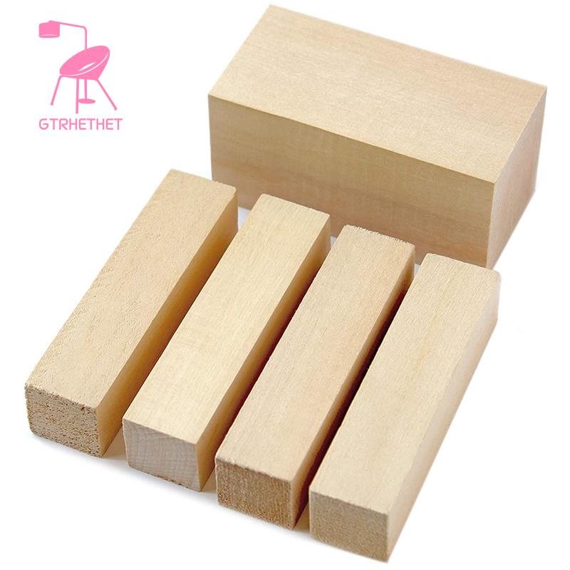 Set 5 Khối Gỗ Mềm Mịn Dùng Chạm Khắc Cho Người Mới Bắt Đầu