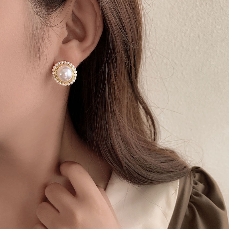 Bông tai ngọc trai đơn giản 925