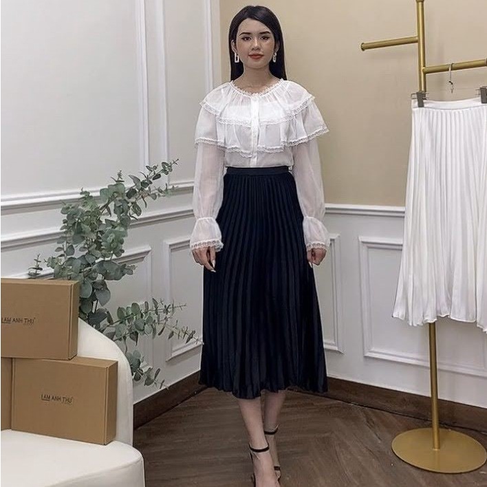 Chân váy dập ly 2 lớp cao cấp ⚜️⚜️ Chân váy phù hợp phối với mọi set đồ, đi chơi dạo phố đi tiệc đều xinh