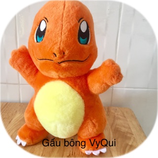 Gấu bông pokemon rồng lửa có túi khoá kéo phía sau