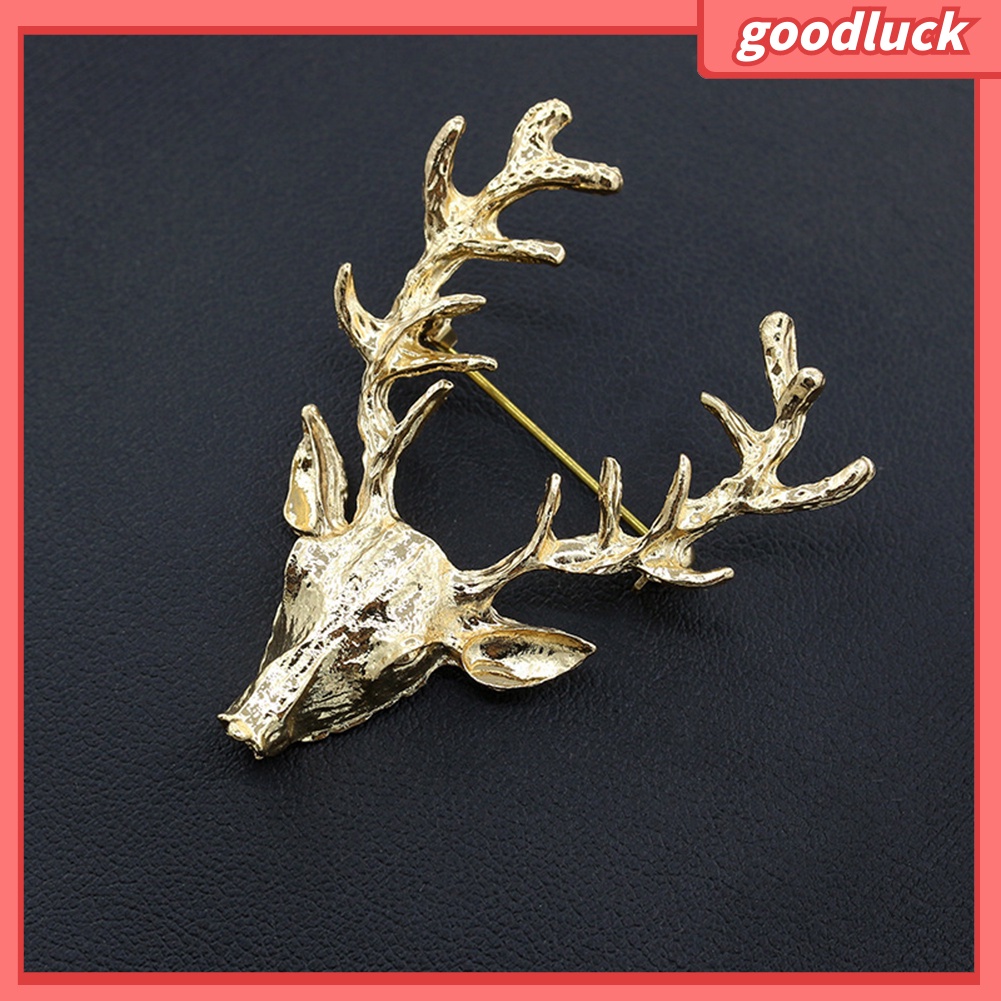 Ghim Cài Áo Hình Đầu Hươu Đính Đá Nhân Tạo Thời Trang Cho Nam Nữ