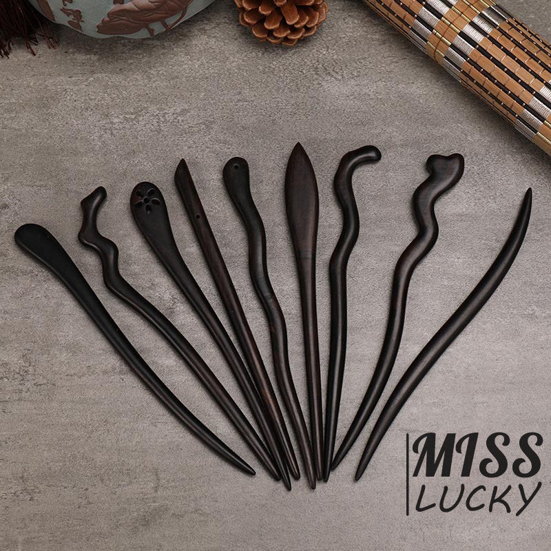 Trâm cài tóc gỗ đàn hương màu đen phong cách Trung Hoa cổ điển dành cho nữ