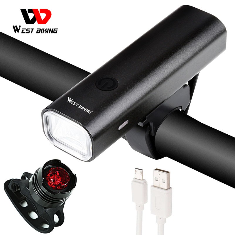 Bộ đèn trước sau WEST BIKING cho xe đạp 200 lumens cổng sạc usb