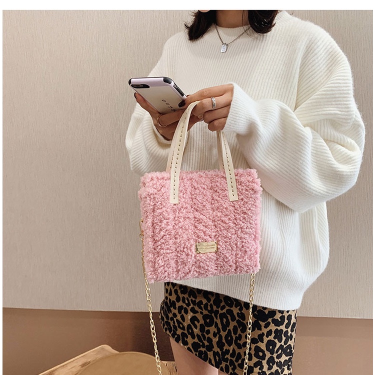 Túi Xách Handmade Tự Đan Len Xù - Phụ Kiện Đan Túi