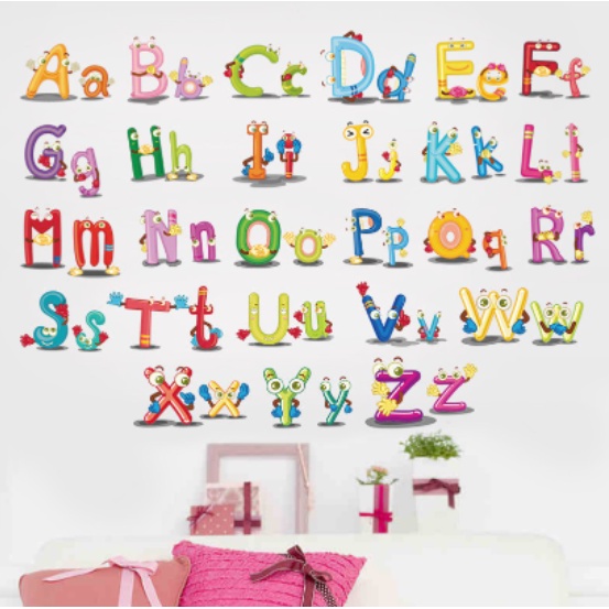 Decal trang trí tường - Bảng chữ cái ABC lớn và nhỏ