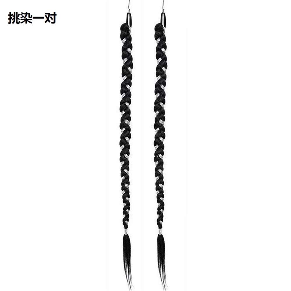 Bộ 2 Tóc Giả Thắt Bím Đuôi Ngựa Dài 70CM Phong Cách Punk Hip Hop Thời Trang Cho Nữ