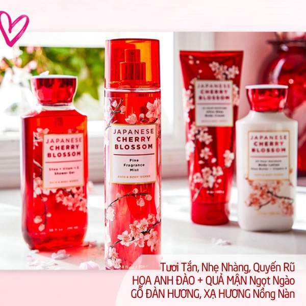 Sản Phẩm Tắm Lotion Xịt Thơm Toàn Thân Bath & Body Works - Japanese Cherry Blossom